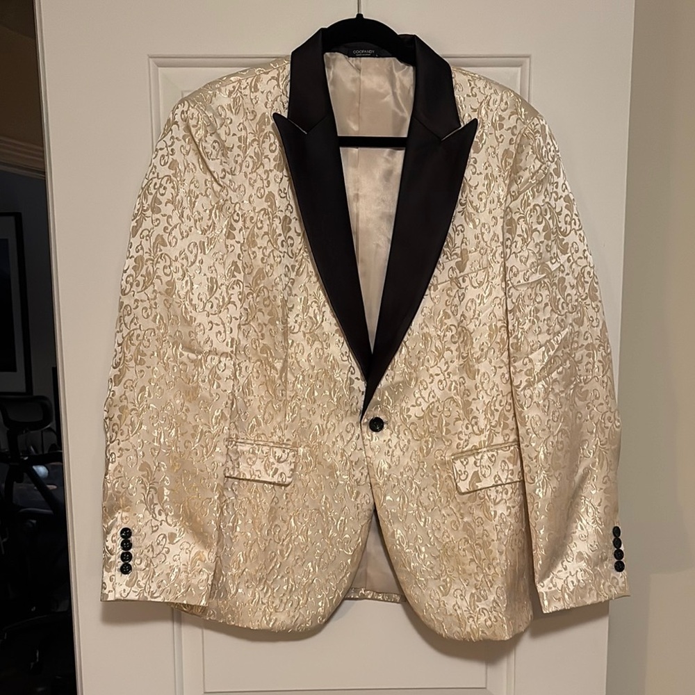 Cream and Black Tuxedo with Shimmery Fabric